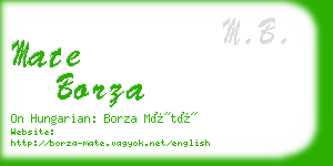 mate borza business card